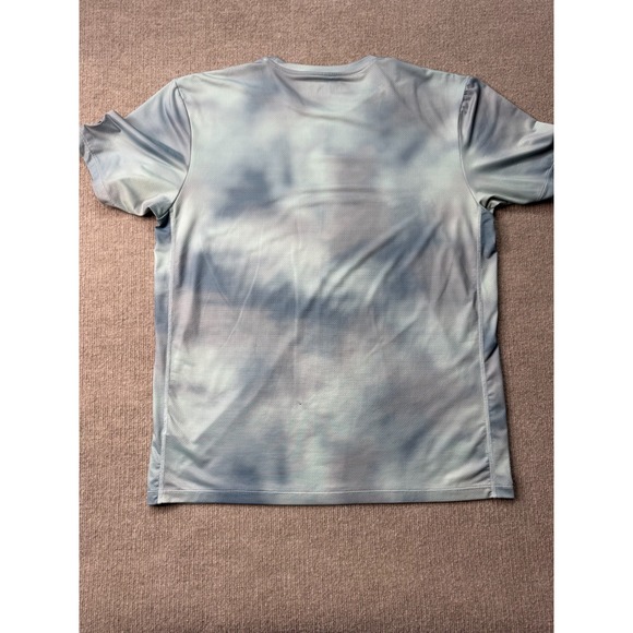 Guess Mens XL Slim Fit Blue Tie Dye Logo T Shirt Short Sleeve Graphic - Picture 3 of 11